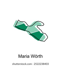 Map City of Maria Worth Illustration Design, World Map International modern and simple vector, logotype element for template