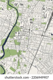 map of the city of Marijampole, Lithuania