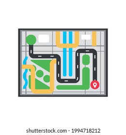 ciudad de mapas con marcador aislado