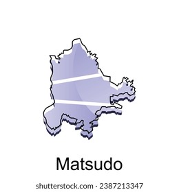 Map City of Matsudo design, High detailed vector map - Japan Vector Design Template