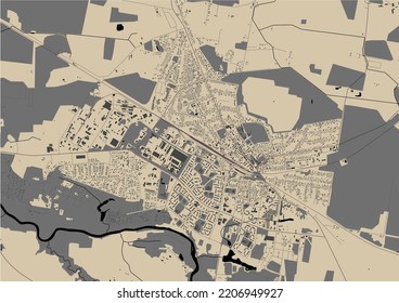 map of the city of Mazeikiai, Lithuania