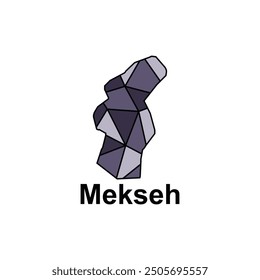 Map City of Mekseh World Map International vector template with polygon graphic style, isolated on white background