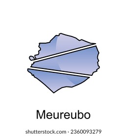 map City of Meureubo vector design template, Indonesia Map with states and modern round shapes