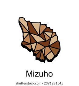 Mapa de la ciudad de Mizuho diseño, Mapa vectorial de alto detalle - Plantilla de diseño de vectores de Japón, adecuado para su empresa