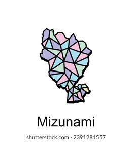Mapa de la ciudad de Mizunami diseño, Mapa vectorial de alto nivel - Plantilla de diseño de vectores de Japón, adecuado para su empresa