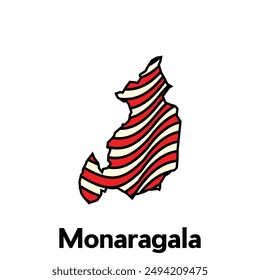 Map City of Monaragala design template with wave color style on white background, suitable for your company