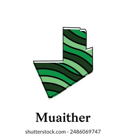 Map City of Muaither design illustration, vector symbol, sign, outline, World Map International vector template on white background