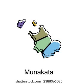 Map City of Munakata design, High detailed vector map - Japan Vector Design Template, suitable for your company