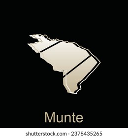 Map City of Munte Province of North Sumatra Vector Design. Abstract, designs concept, logo design template