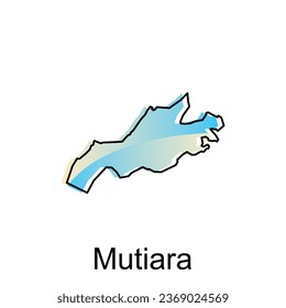 Map City of Mutiara illustration design, World Map International vector template with outline graphic sketch style isolated on white background