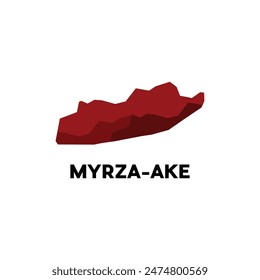Map City of Myrza Ake geometric design, World Map International vector template with outline graphic sketch style isolated on white background