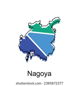 Map City of Nagoya design, High detailed vector map - Japan Vector Design Template