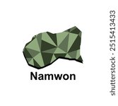 Map City of Namwon, polygon style geometric colorful design template names Country of South Korea