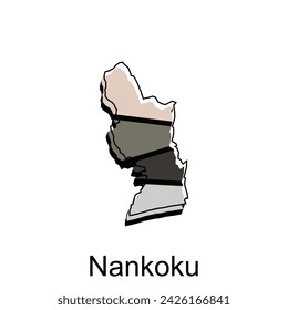 Map City of Nankoku design template, World Map International vector template with outline graphic sketch style isolated on white background