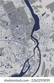 map of the city of Narva, Estonia