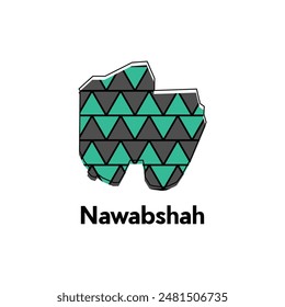 Map City of Nawabshah vector design template, Infographic vector map illustration on a white background.
