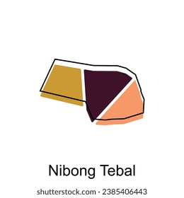 Mapa de la ciudad de Nibong Tebal plantilla de diseño de vectores, ilustración de mapas vectoriales infográficos en un fondo blanco.