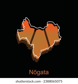 Map City of Nogata design, High detailed vector map - Japan Vector Design Template, suitable for your company