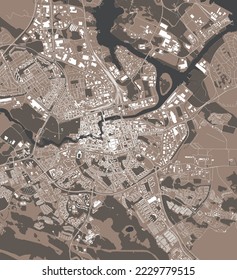 map of the city of Norrkoping, Sweden