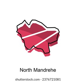 Map City of North Mandrehe Vector Design. Abstract, designs concept, logo design template