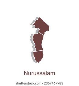 Map City of Nurussalam illustration design, World Map International vector template with outline graphic sketch style isolated on white background