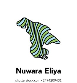 Map City of Nuwara Eliya design template with wave color style on white background, suitable for your company