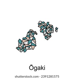 Mapa de la ciudad de Ogaki diseño, Mapa vectorial de alto nivel - Plantilla de diseño de vectores de Japón, adecuado para su empresa
