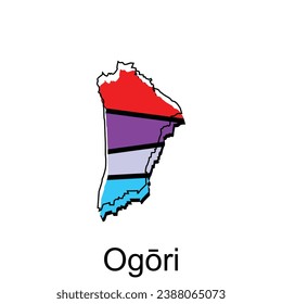 Map City of Ogori design, High detailed vector map - Japan Vector Design Template, suitable for your company