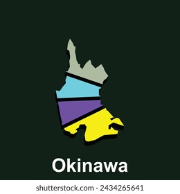Map City of Okinawa map, detailed outline regions of the country. Vector illustration