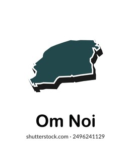 Landkarte Stadt Om Noi, administrative und Provinz von Thailand Vektor Design Template