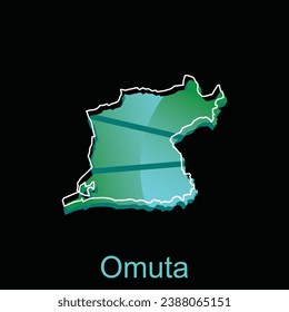Map City of Omuta design, High detailed vector map - Japan Vector Design Template, suitable for your company