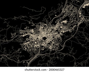 map of the city of Oviedo, Spain