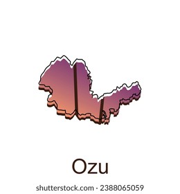 Map City of Ozu design, High detailed vector map - Japan Vector Design Template, suitable for your company