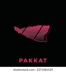 Map City of Pakkat illustration design with outline on Black background, design template suitable for your company