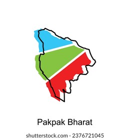 Map City of Pakpak Bharat. vector map of North Sumatra Province capital Country colorful design, illustration design template on white background