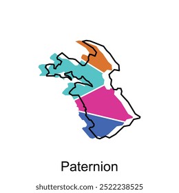 Mapa Ciudad de Paternion Diseño de ilustración, Mapa mundial Vector moderno y simple internacional, elemento de logotipo para la Plantilla