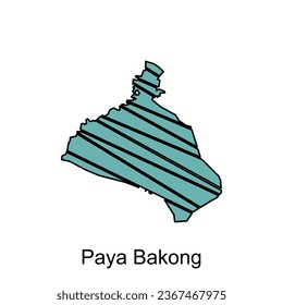 Map City of Paya Bakong illustration design, World Map International vector template with outline graphic sketch style isolated on white background