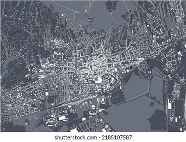 map of the city of Pecs, Hungary
