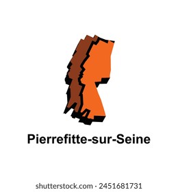 Stadtplan Pierrefitte Sur Seine Design-Illustration, Vektorgrafik-Symbol, Zeichen, Umriss, Weltkarte Internationale Vektorgrafik-Vorlage auf weißem Hintergrund