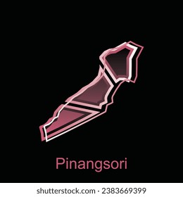 Map City of Pinangsori, Borders for your infographic. Vector illustration design template