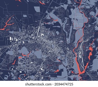 Karte der Stadt Poltava, Ukraine