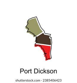 Map City of Port Dickson vector design template, Infographic vector map illustration on a white background.