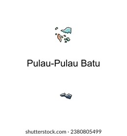 map City of Pulau Pulau Batu design template, vector symbol, sign, outline illustration.
