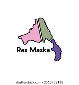 Map City of Ras Maska, logo design concept illustration idea style flat vector design template