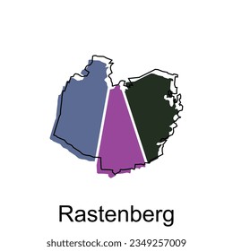 Map City of Rastenberg illustration design template on white background, suitable for your company