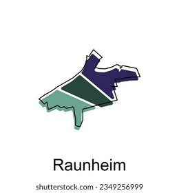 Map City of Raunheim illustration design template on white background, suitable for your company