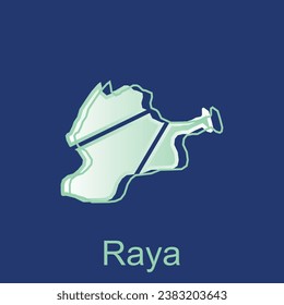 Map City of Raya, Map Province of North Sumatra illustration design, World Map International vector template with outline graphic sketch style isolated on white background
