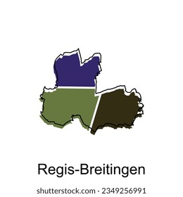 Map City of Regis Breitingen illustration design template on white background, suitable for your company