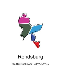 Map City of Rendsburg illustration design template on white background, suitable for your company