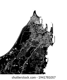 map of the city of Rhodes, Greece
